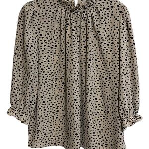 Liam & Co Beige Polka Dot Women's Top